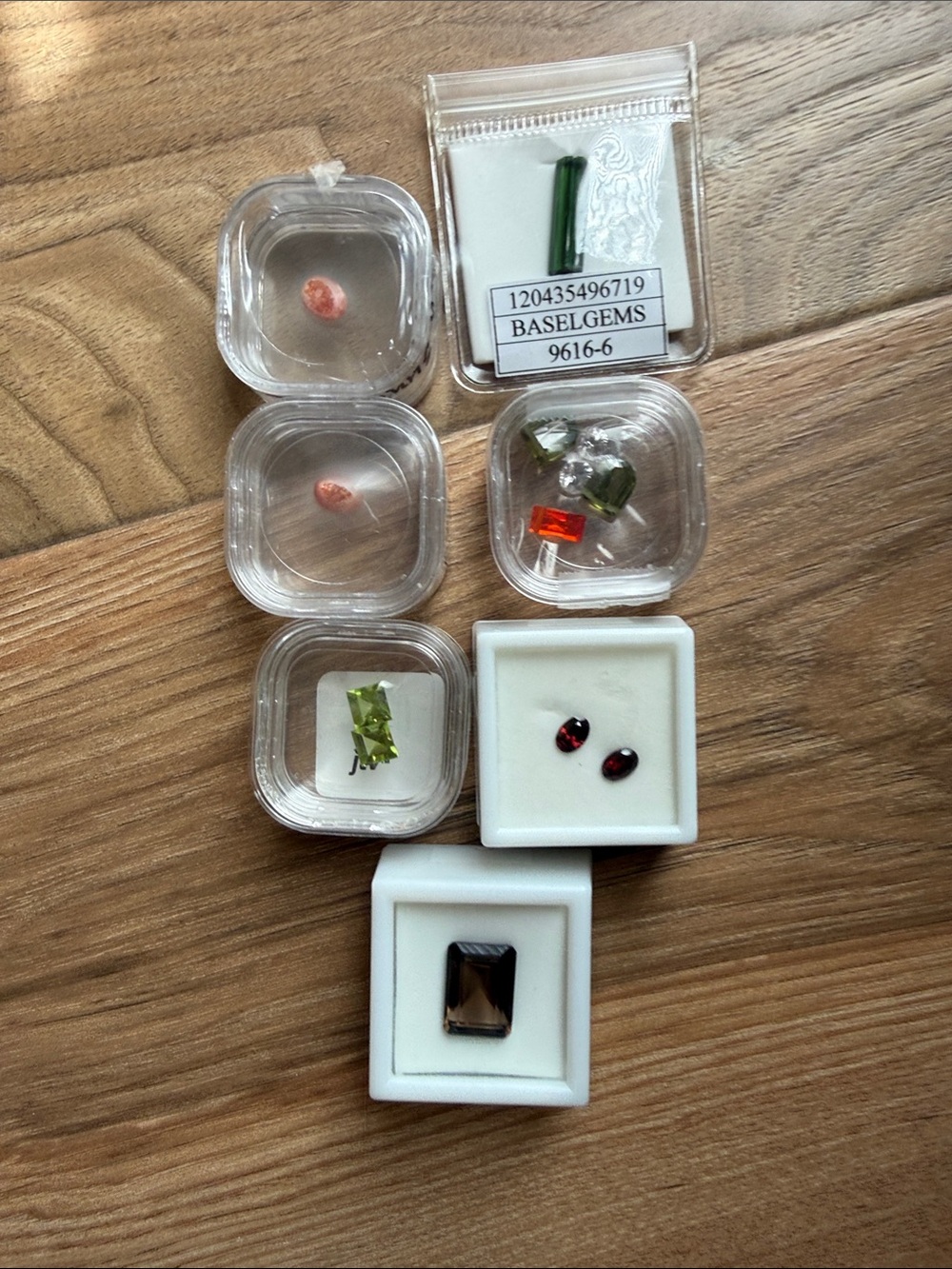 Mixed   Gemstone Lot Quartz, Sunstone , Red Zircon and More Red, Clear, Brown
